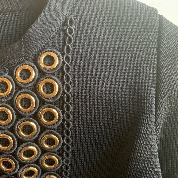 Maje Music Cropped Black Grommet Cardigan NWT - Picture 5 of 14